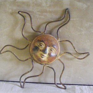 10 Inch Rustic Outdoor Wall Decor "Sun"